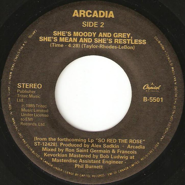 Arcadia - Election Day (7") [Vinyl] | Capitol Records (B-5501) - 2