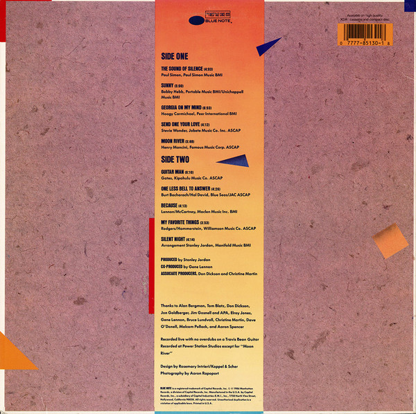 Stanley Jordan - Standards Volume 1 | Blue Note (BT-85130) - 2 Stanley Jordan - Standards Volume 1 | Blue Note (BT-85130) - 2
