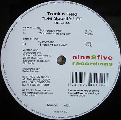 Track n Field - Les Sportifs EP | Nine2Five Recordings (925-014) - 2 Track n Field - Les Sportifs EP | Nine2Five Recordings (925-014) - 2