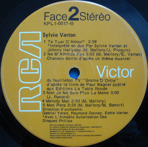 Sylvie Vartan - Sylvie Vartan | RCA Victor (KPL1-0017) - 4 Sylvie Vartan - Sylvie Vartan | RCA Victor (KPL1-0017) - 4