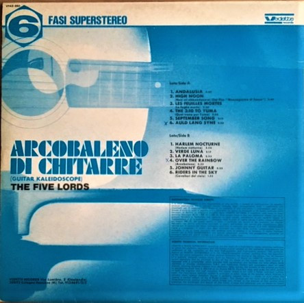 The Five Lords - Arcobaleno Di Chitarre | Vedette Records (VPAS 860) - main The Five Lords - Arcobaleno Di Chitarre | Vedette Records (VPAS 860) - main