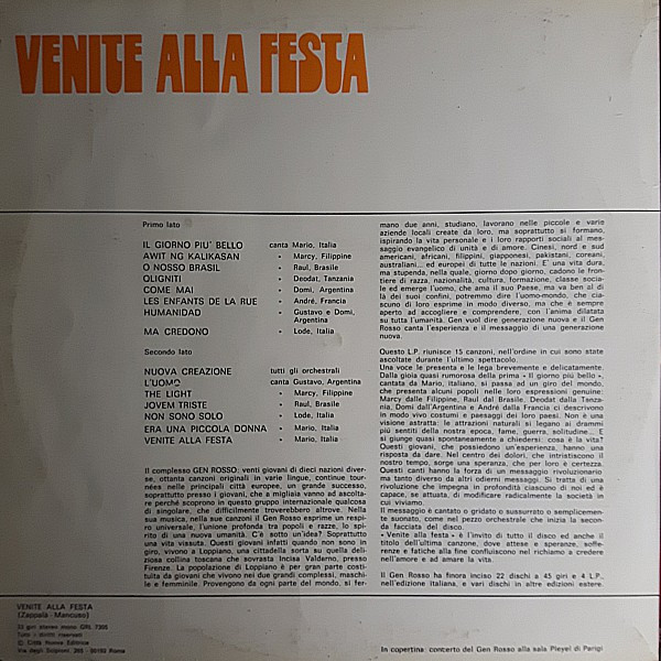 Gen Rosso - Venite Alla Festa | Città Nuova (GRL 7305) - 2