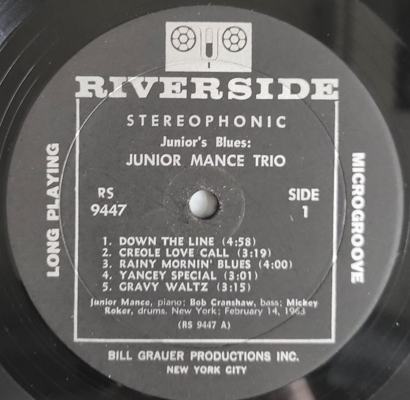 Junior Mance Trio - Junior's Blues | Riverside Records (RS 9447) - 3