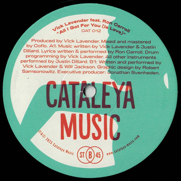 Vick Lavender Feat. Ron Carroll - All I Got For You (Is Love) | Cataleya Music (CAT 012) - 2 Vick Lavender Feat. Ron Carroll - All I Got For You (Is Love) | Cataleya Music (CAT 012) - 2
