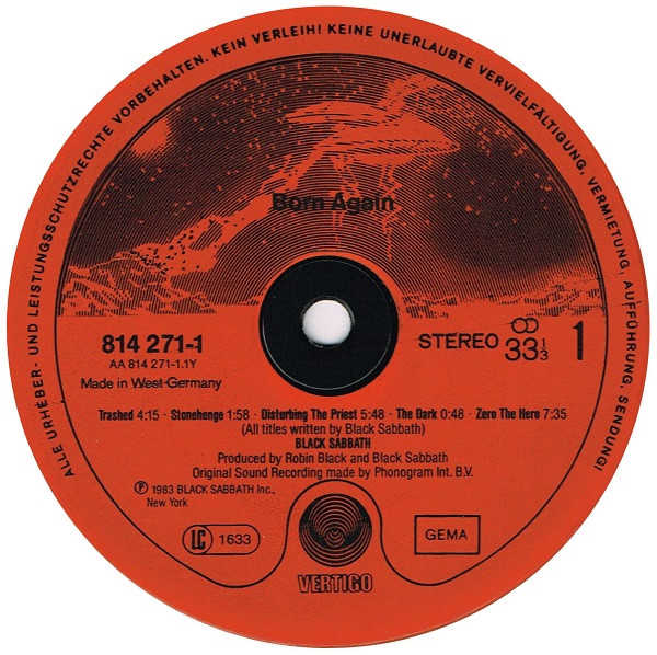 Black Sabbath - Born Again | Vertigo (814 271-1) - 3 Black Sabbath - Born Again | Vertigo (814 271-1) - 3
