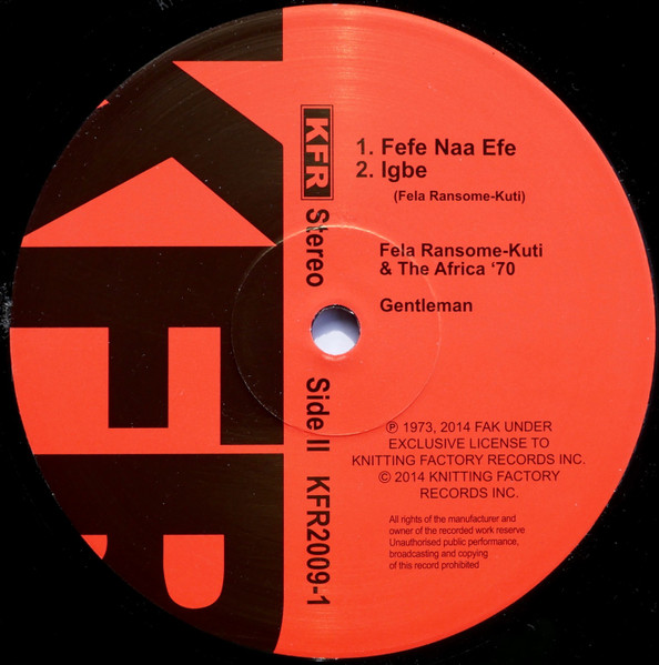 Fela Kuti & Africa 70 - Gentleman | Knitting Factory Records (KFR-2009-1) - 4