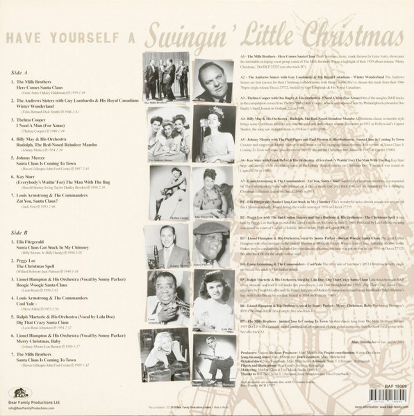 Various - Have Yourself A Swingin' Little Christmas  (14 Jazz And R&B Chestnuts For Your Holiday Season) | Bear Family Records (BAF 18069) - 2