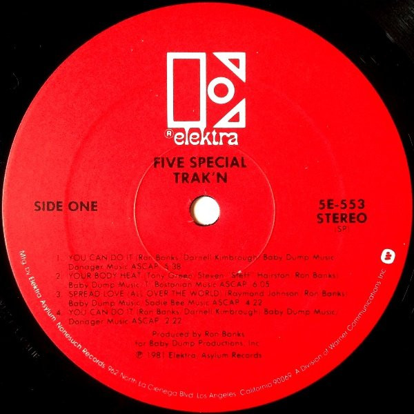 Five Special - Trak'n [Vinyl] | Elektra (5E-553) - 3