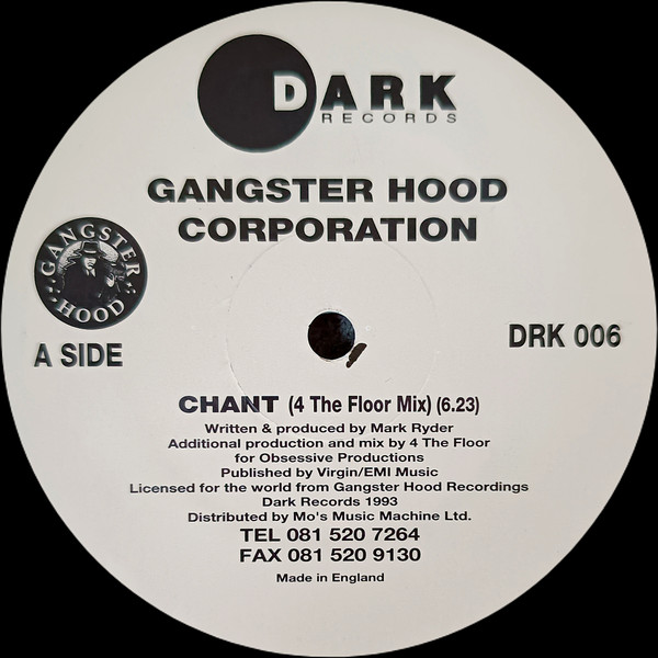Gangster Hood - Chant | Dark Records (DRK 006) - 2