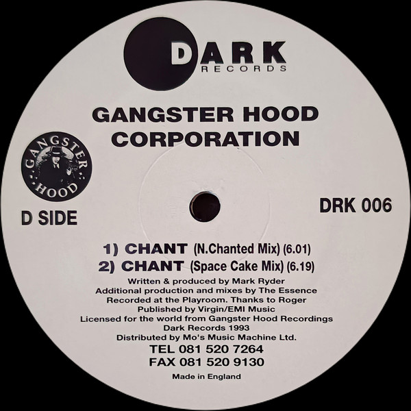 Gangster Hood - Chant | Dark Records (DRK 006) - 3