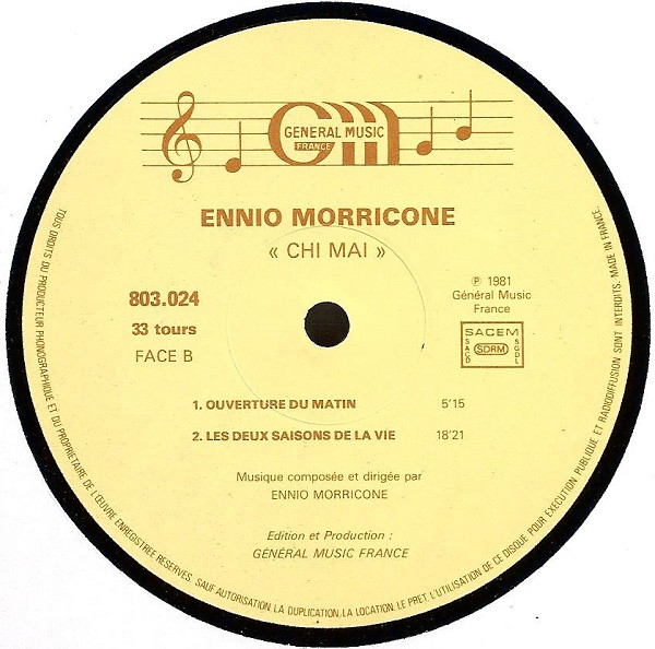 Ennio Morricone - Chi Mai | Général Music France (803.024) - 3