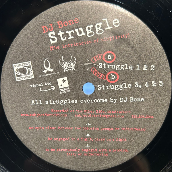 DJ Bone - Struggle EP - The Intricacies Of Simplicity | Subject Detroit (SUB015) - 2 DJ Bone - Struggle EP - The Intricacies Of Simplicity | Subject Detroit (SUB015) - 2
