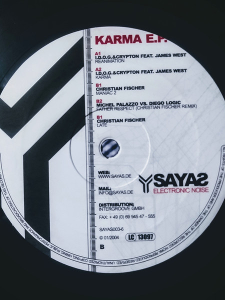 Various - Karma E.P. | SAYAS - Electronic Noise (SAYAS003-6)