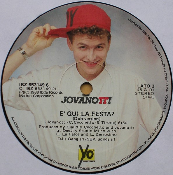 Jovanotti - È Qui La Festa? | Yo Productions (IBZ 653149 6) - 3 Jovanotti - È Qui La Festa? | Yo Productions (IBZ 653149 6) - 3