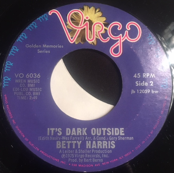 Betty Harris - His Kiss / It's Dark Outside | Virgo (VO 6036) - 2