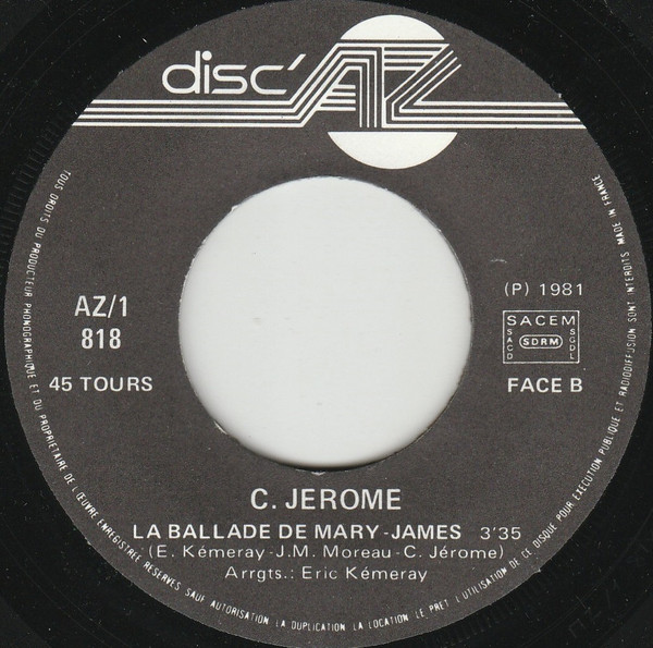 C. Jérôme - J't'aime | Disc'Az (AZ/1 818) - 4