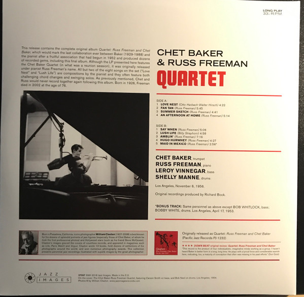 Chet Baker Quartet - Chet Baker & Russ Freeman Quartet | Jazz Images (37067) - 2