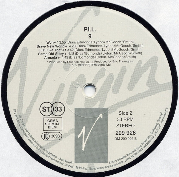 Public Image Limited - 9 | Virgin (209 926) - 4