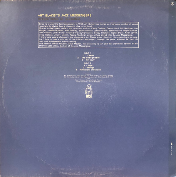 Art Blakey & The Jazz Messengers - Reflections Of Buhainia | BYG Records (BYG 529149) - main Art Blakey & The Jazz Messengers - Reflections Of Buhainia | BYG Records (BYG 529149) - main
