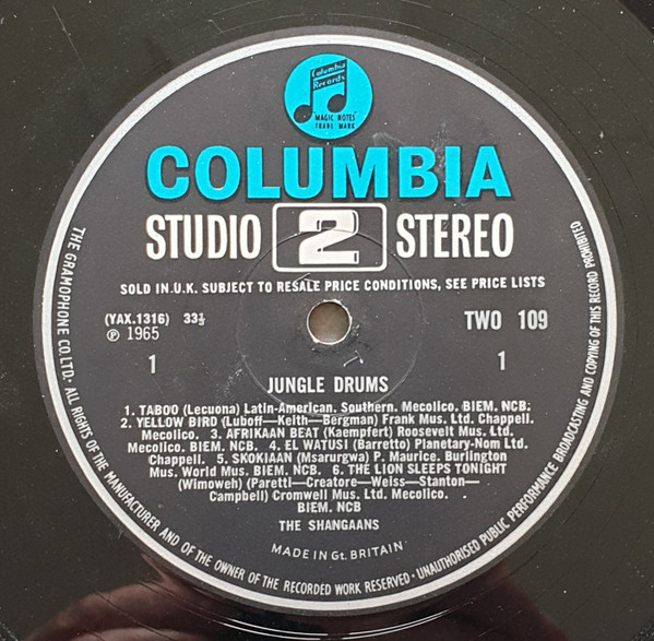 The Shangaans - Jungle Drums | Columbia (TWO 109) - 3