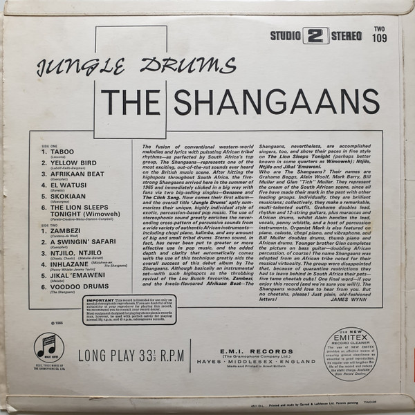 The Shangaans - Jungle Drums | Columbia (TWO 109) - 2