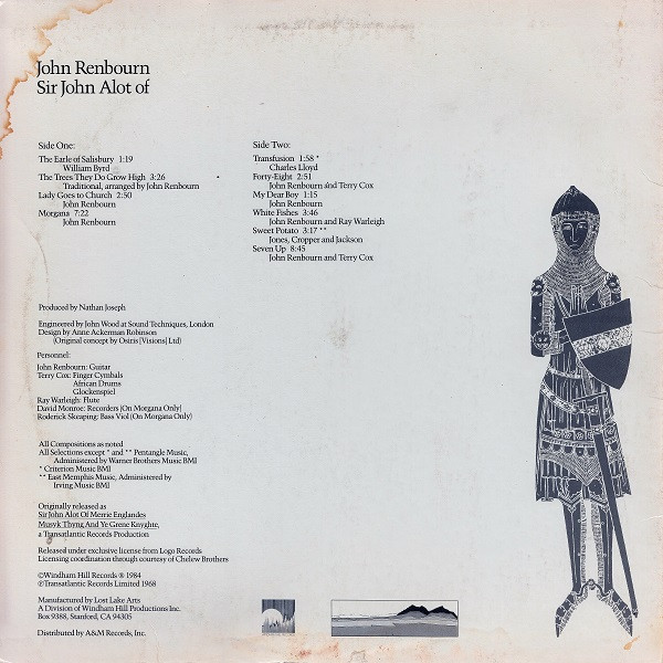 John Renbourn - Sir John Alot Of Merrie Englandes Musyk Thyng & Ye Grene Knyghte | Lost Lake Arts (LL-0084) - 2 John Renbourn - Sir John Alot Of Merrie Englandes Musyk Thyng & Ye Grene Knyghte | Lost Lake Arts (LL-0084) - 2