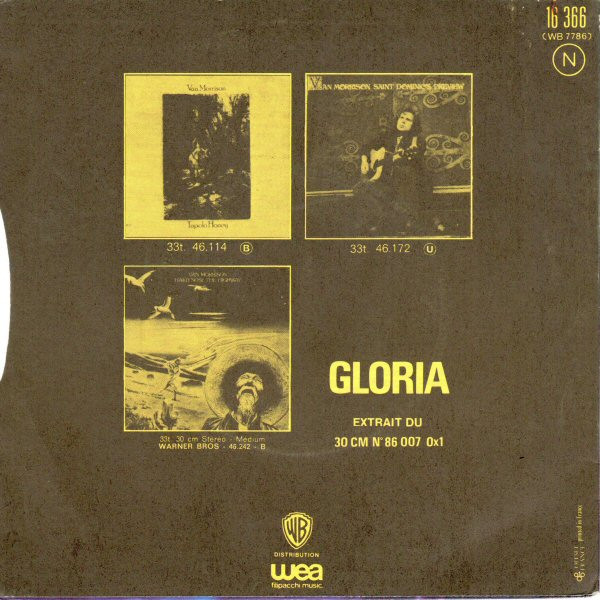 Van Morrison - "Live" Gloria | Warner Bros. Records (16 366) - 2