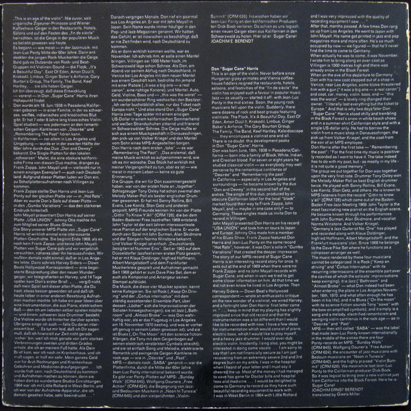 Don "Sugarcane" Harris - Keep On Driving | MPS Records (CRM 755) - 3