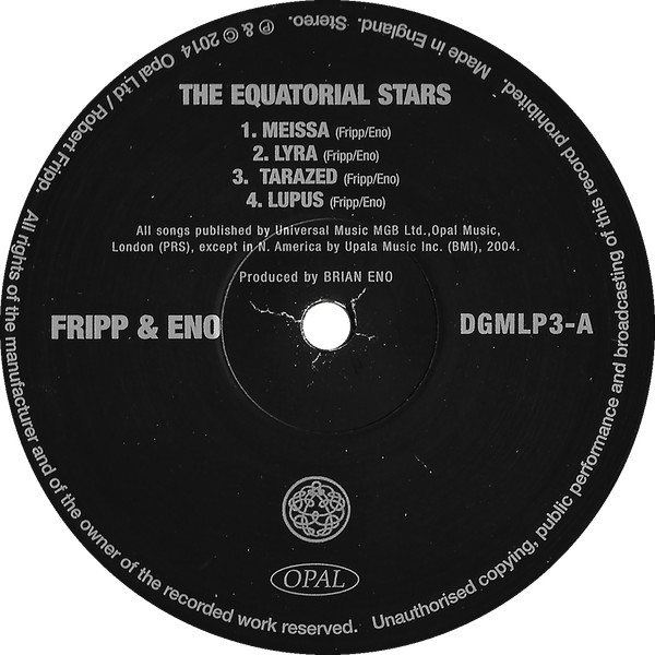 Fripp & Eno - The Equatorial Stars | Discipline Global Mobile (DGMLP3) - 3
