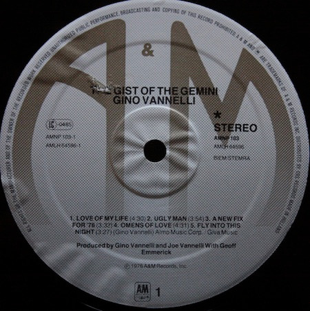 Gino Vannelli - The Gist Of The Gemini | A&M Records (AMNP 103) - 3 Gino Vannelli - The Gist Of The Gemini | A&M Records (AMNP 103) - 3