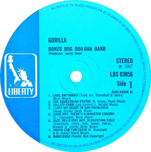Bonzo Dog Doo-Dah Band - Gorilla | Liberty (LBS 83056) - 3 Bonzo Dog Doo-Dah Band - Gorilla | Liberty (LBS 83056) - 3