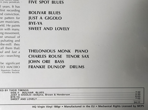 The Thelonious Monk Quartet - Monk's Dream | DOL (DOL1020HB) - 3 The Thelonious Monk Quartet - Monk's Dream | DOL (DOL1020HB) - 3
