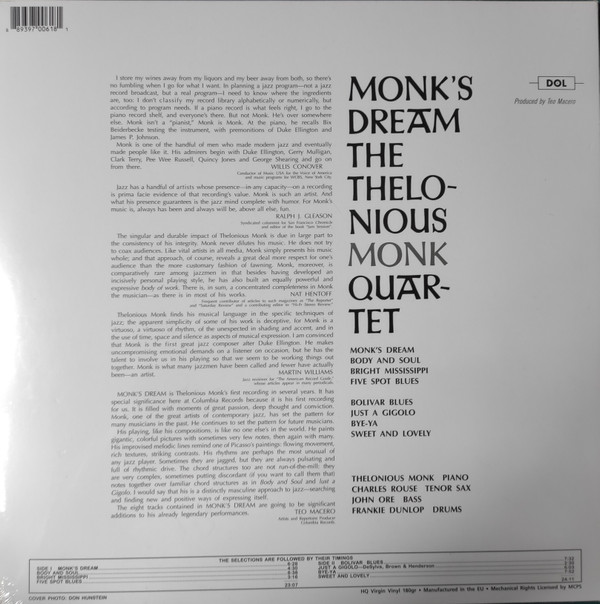 The Thelonious Monk Quartet - Monk's Dream | DOL (DOL1020HB) - 2 The Thelonious Monk Quartet - Monk's Dream | DOL (DOL1020HB) - 2