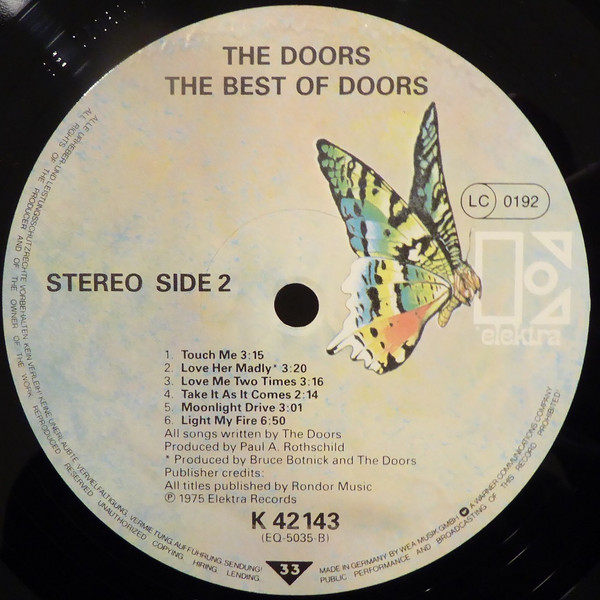 The Doors - The Best Of Doors | Elektra (ELK 42143) - 3 The Doors - The Best Of Doors | Elektra (ELK 42143) - 3