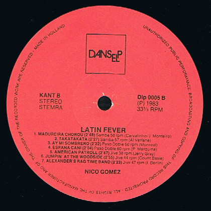 Nico Gomez - Latin Fever | DANSELP (DLP 0005) - 4