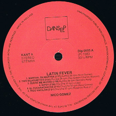 Nico Gomez - Latin Fever | DANSELP (DLP 0005) - 3