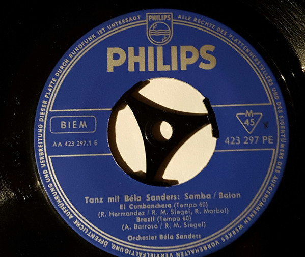 Orchester Béla Sanders - Samba / Baion | Philips (423 297 PE) - 3