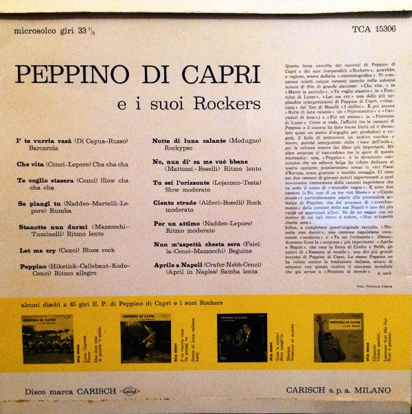 Peppino Di Capri E I Suoi Rockers - Peppino Di Capri E I Suoi Rockers | Carisch (TCA 15306) - 2