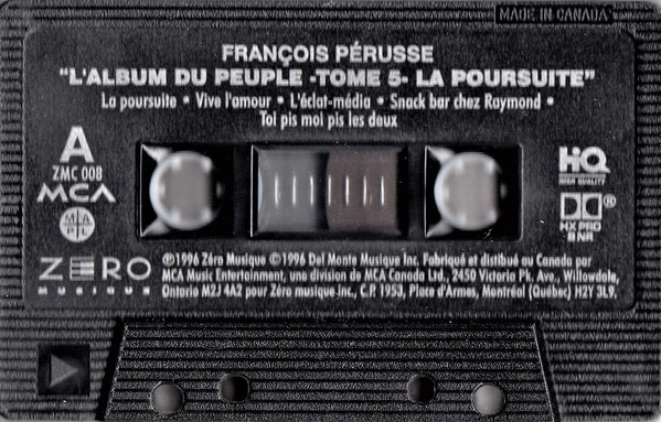 François Pérusse - L'Album Du Peuple Tome 5 - La Poursuite [Cassette] | Zero Musique (ZMC 008) - 2