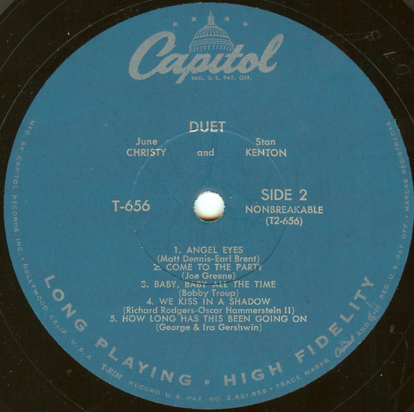 June Christy And Stan Kenton - Duet | Capitol Records (T656) - 4 June Christy And Stan Kenton - Duet | Capitol Records (T656) - 4