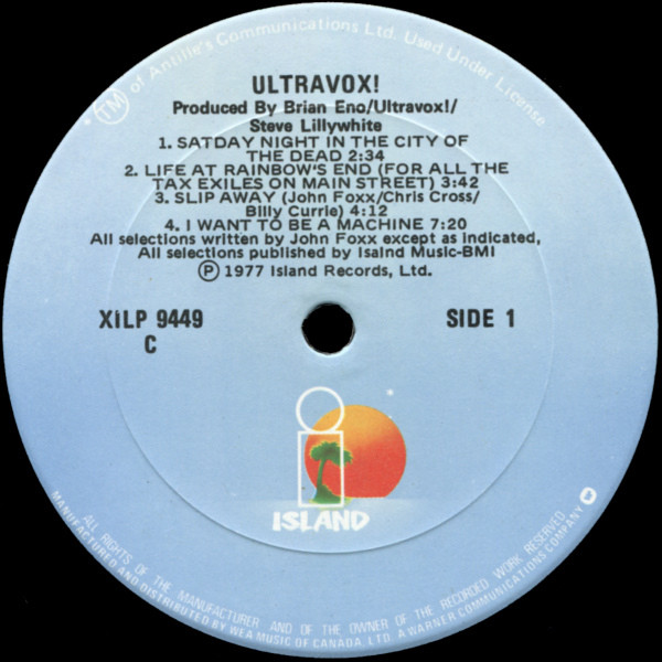 Ultravox - Ultravox! | Island Records (XILP 9449) - 4 Ultravox - Ultravox! | Island Records (XILP 9449) - 4