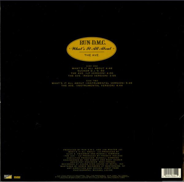Run-DMC - What's It All About / The Ave. | Profile Records (PRO-7315) - 2 Run-DMC - What's It All About / The Ave. | Profile Records (PRO-7315) - 2