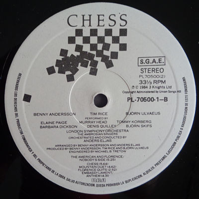 Benny Andersson , Tim Rice , Björn Ulvaeus - Chess | RCA (PL-70500(2)) - 3