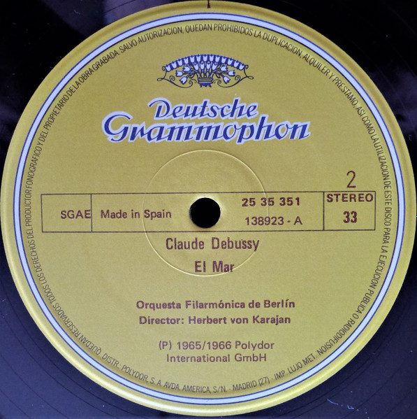 Maurice Ravel / Claude Debussy - Berliner Philharmoniker · Herbert von Karajan - Bolero / El Mar · Preludio A La Siesta De Un Fauno | Deutsche Grammophon (25 35 351) - 4