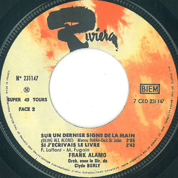 Frank Alamo - Ca Ne Fait Rien Car Je T'aime | Riviera (231147) - 4