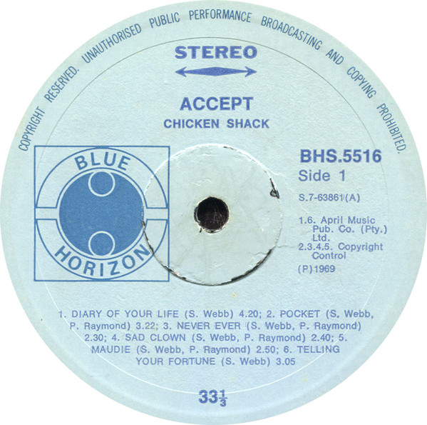 Chicken Shack - Accept Chicken Shack | Blue Horizon (BHS 5516) - 2 Chicken Shack - Accept Chicken Shack | Blue Horizon (BHS 5516) - 2