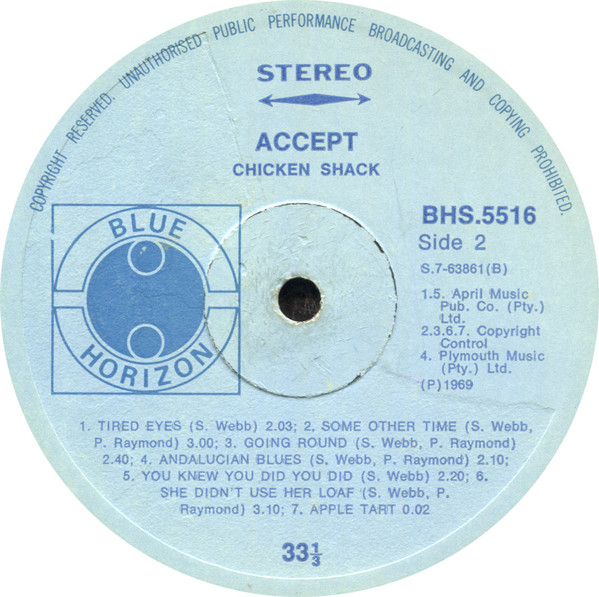 Chicken Shack - Accept Chicken Shack | Blue Horizon (BHS 5516) - 3 Chicken Shack - Accept Chicken Shack | Blue Horizon (BHS 5516) - 3