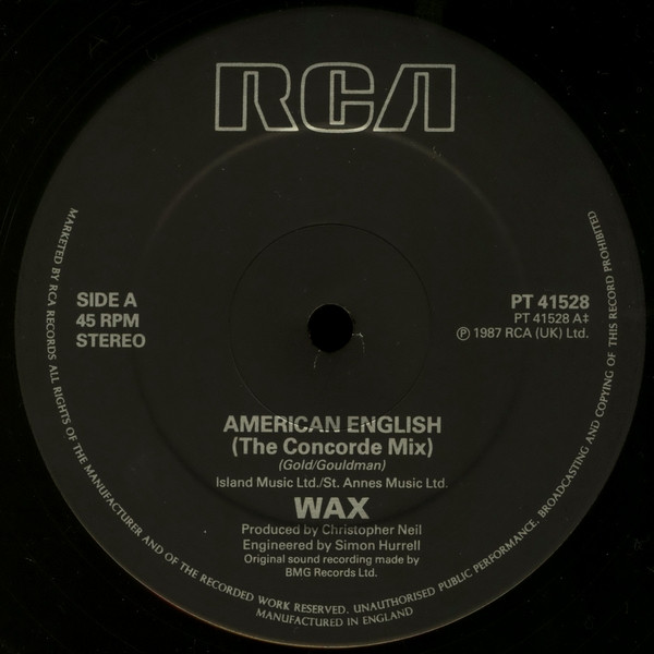 Wax - American English | RCA (PT 41528)