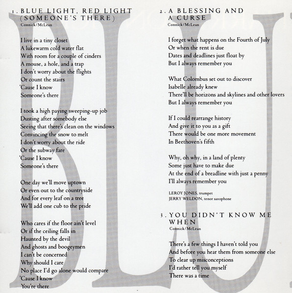 Harry Connick, Jr. - Blue Light, Red Light | Columbia (CK 48685) - 4 Harry Connick, Jr. - Blue Light, Red Light | Columbia (CK 48685) - 4