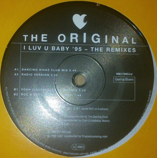 The Original - I Luv U Baby '95 - The Remixes | Club Tools (0061750CLU)